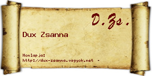 Dux Zsanna névjegykártya